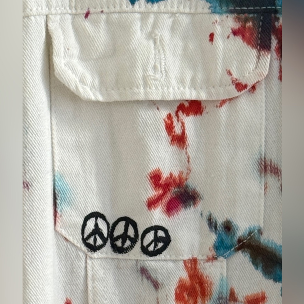 *NWOT* - WREN & GLORY COLORFUL SPLATTER DENIM JACKET - Picture 4 of 12
